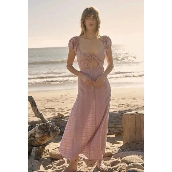 Free People | Dresses | Free People Endless Summer Extra Dose Keyhole  Cutouts Lilac Midi Dress Sz Xl New | Poshmark